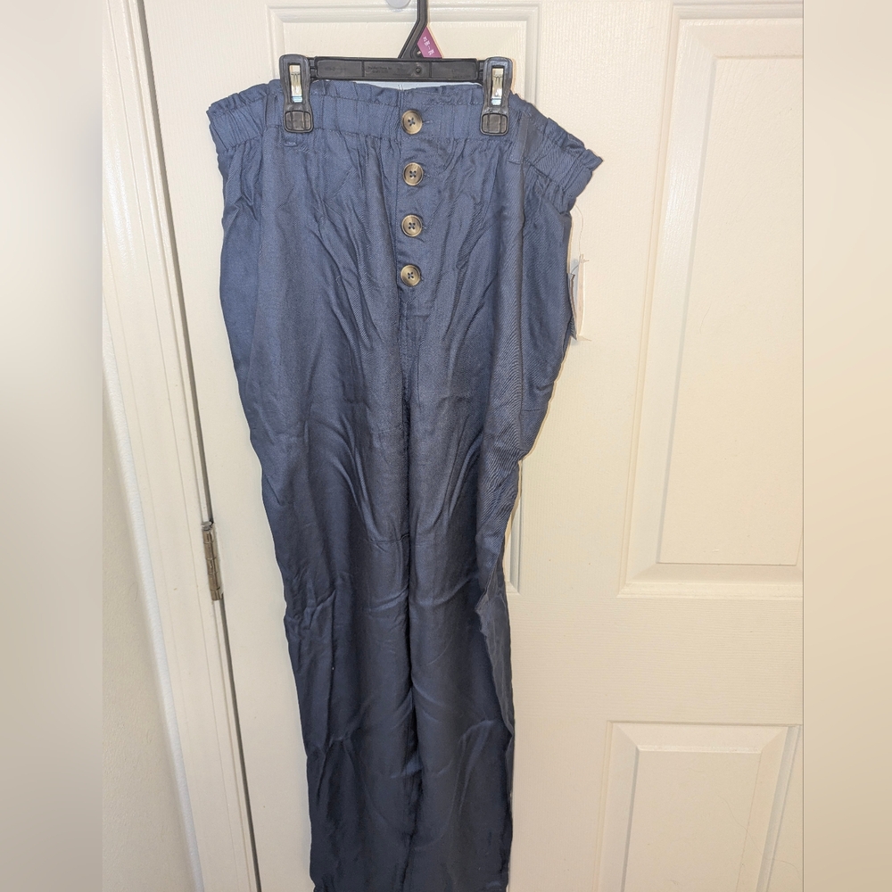 Harlow & Rose Rayon Pants Blue Flowy